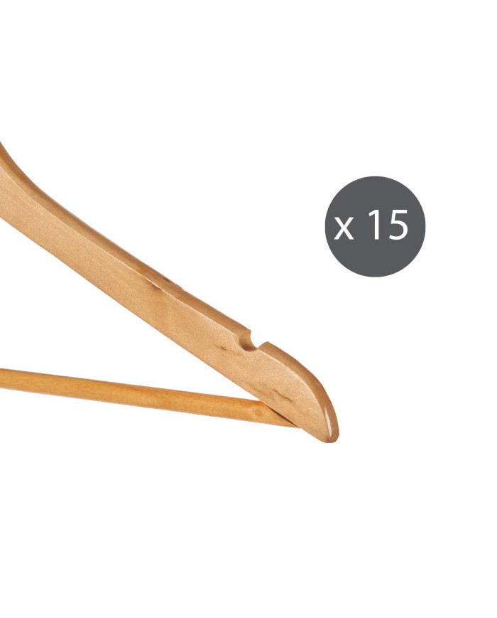 SET 15 PERCHAS MADERA 43CM