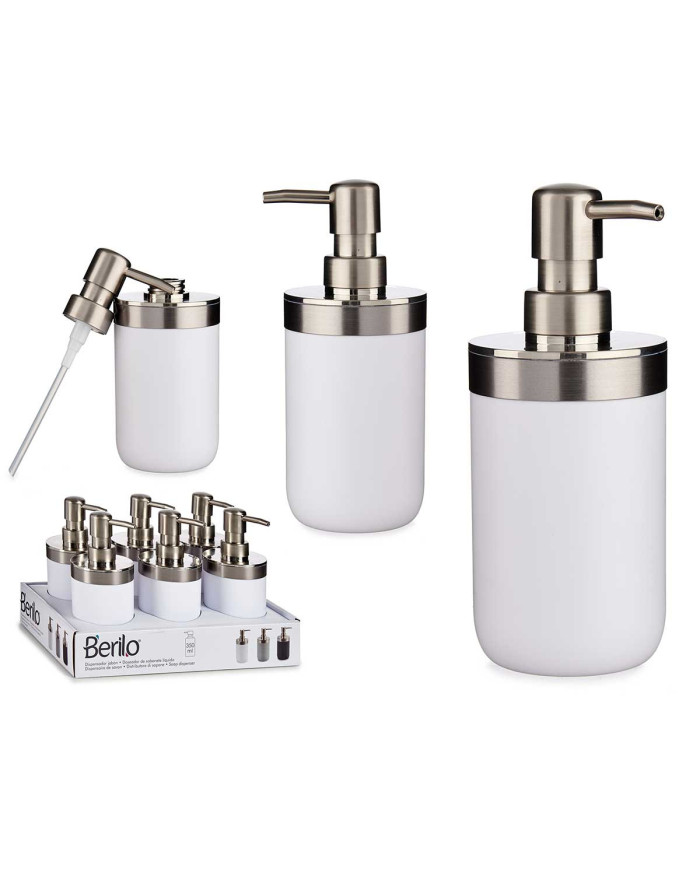 DOSIFICADOR PLATEADO BLANCO 350ML