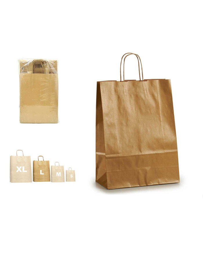 BOLSA PAPEL ORO KRAFT MEDIANA