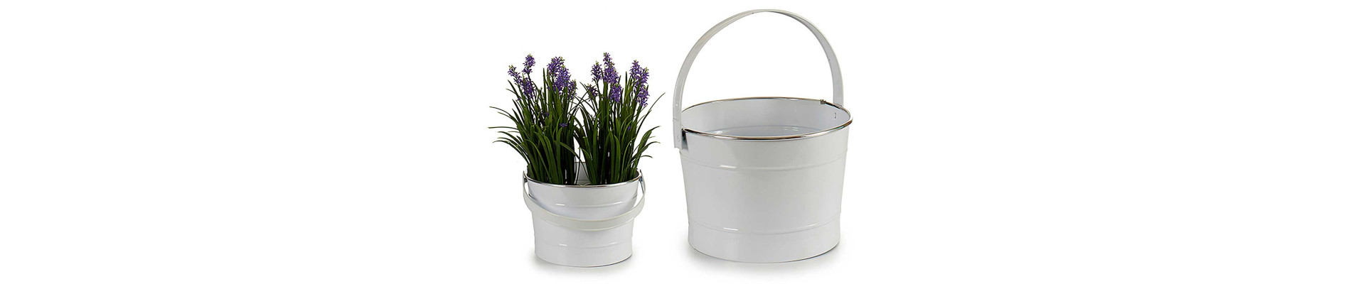 CESTA OVAL BLANCA FILO PLATA