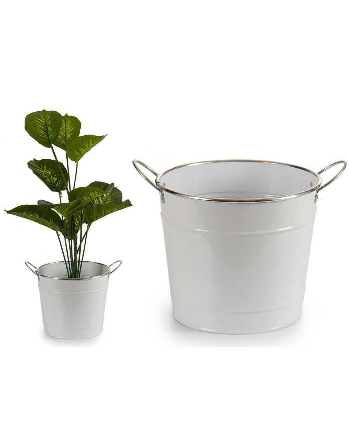 CUBO MEDIANO BLANCO FILO PLATA