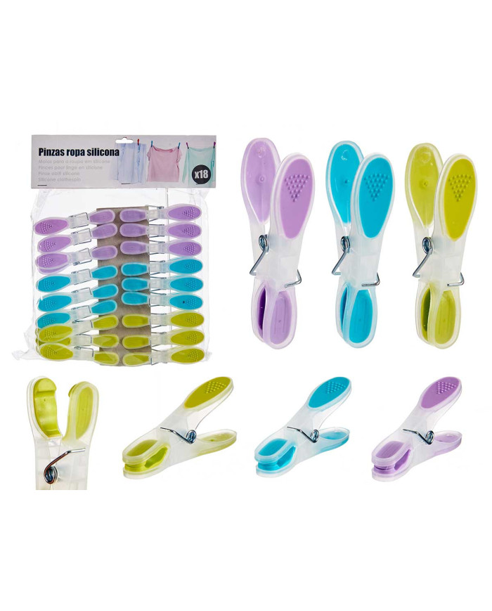 SET 18 PINZAS SILICONA SURT 3 COLORES
