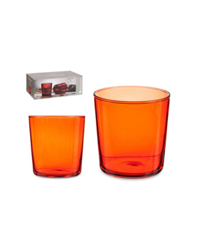 SET 6 VASOS BISTRO PINTA ROJO 380ML