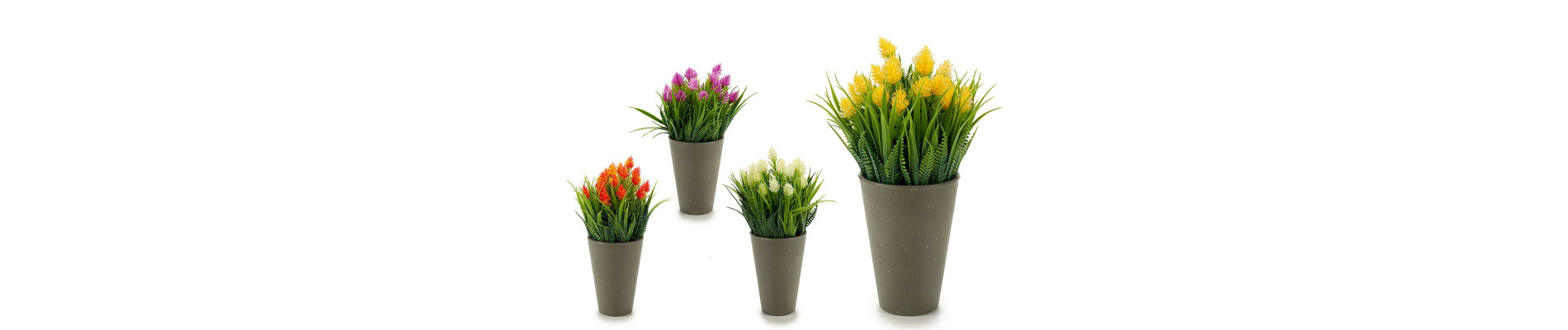 MACETA GRIS FLOR ESPIGA SURT 4 COLORES