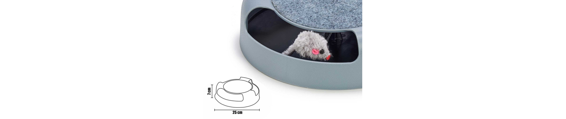 RUEDA RATON HORIZONTAL GRIS PARA GATO