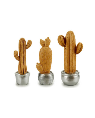 CACTUS RESINA TIERRA M PLATA 40CM SURT 3