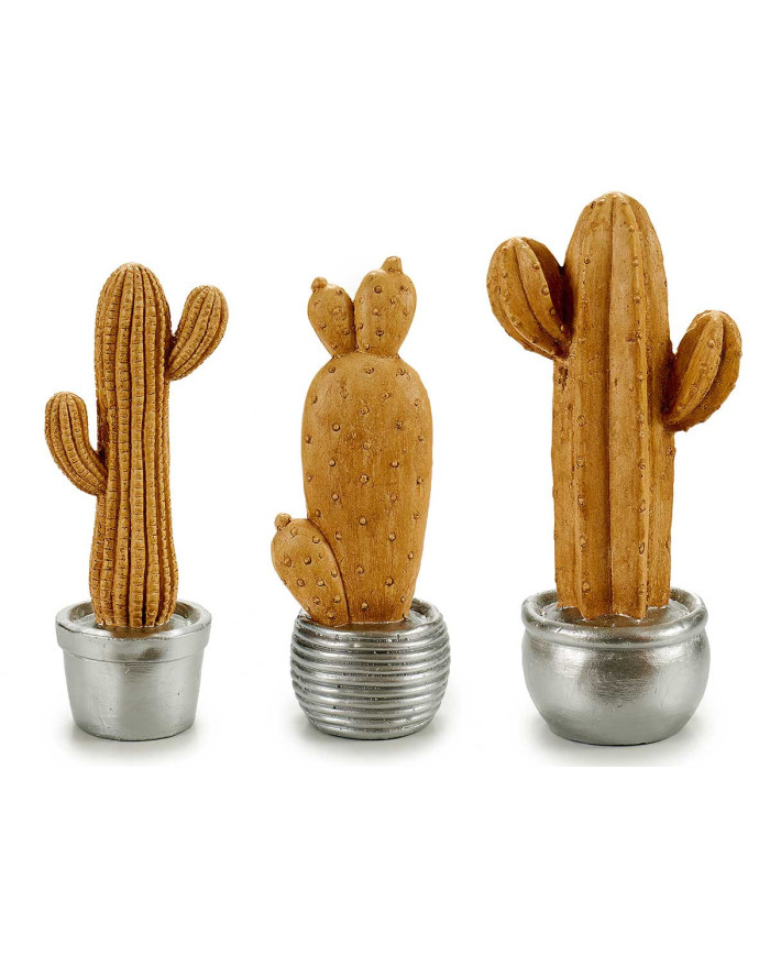 CACTUS RESINA TIERRA M PLATA 40CM SURT 3
