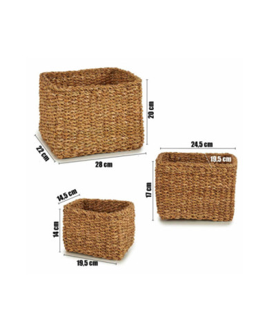 SET 3 CESTOS ESPARTO RECT ALTO