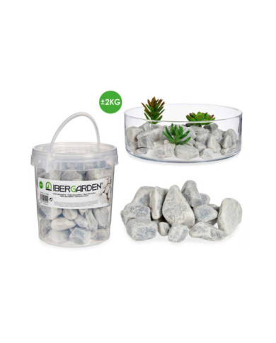 BOTE 2KG PIEDRA CANTO RODADO GRIS CLARO