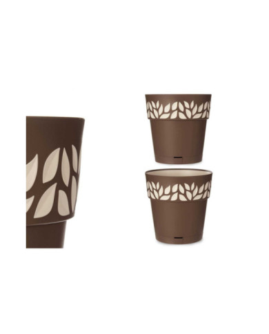 MACETA PLASTICO 30 CM CLOE MARRON
