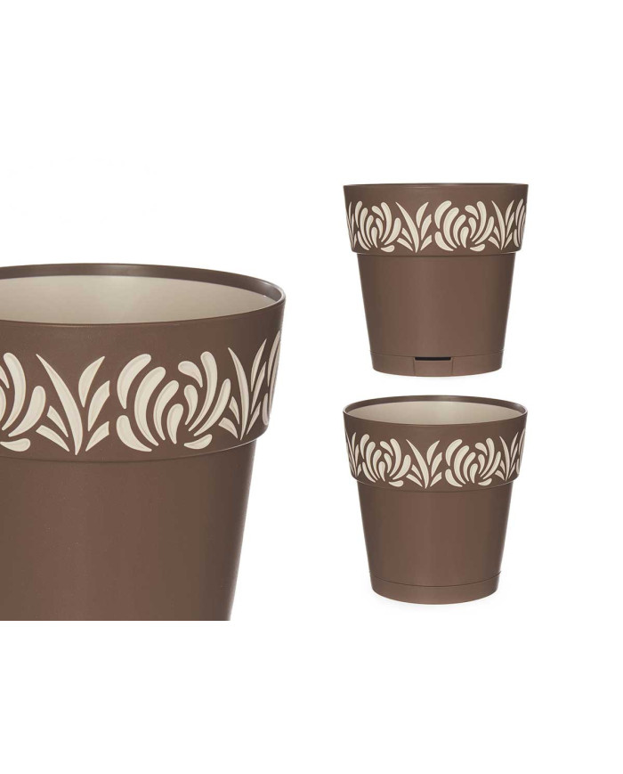 MACETA PLASTICO 15 CM GAIA MARRON
