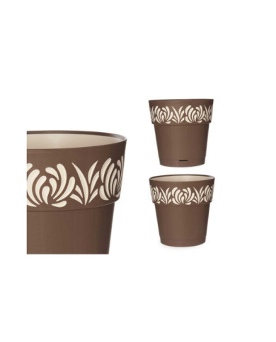 MACETA PLASTICO 25 CM GAIA MARRON
