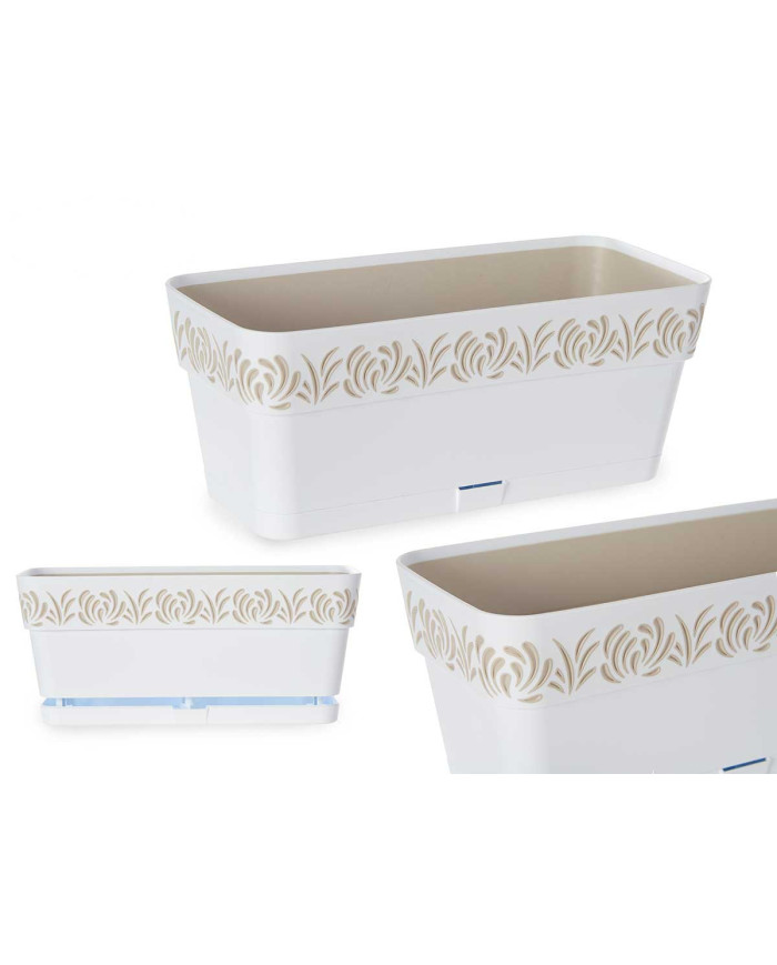 JARDINERA PLASTICO 30 CM GAIA BLANCA