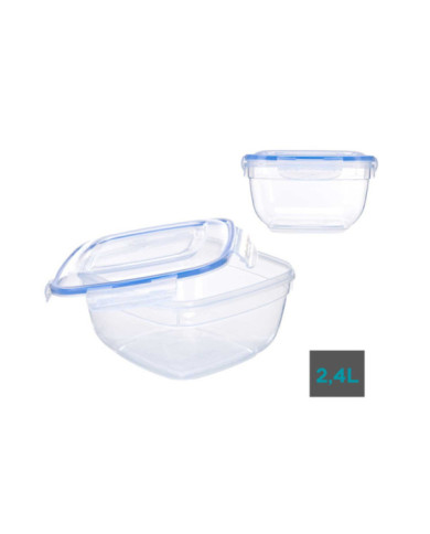 FIAMBRERA CUADRADA TAPA AZUL 2400ML