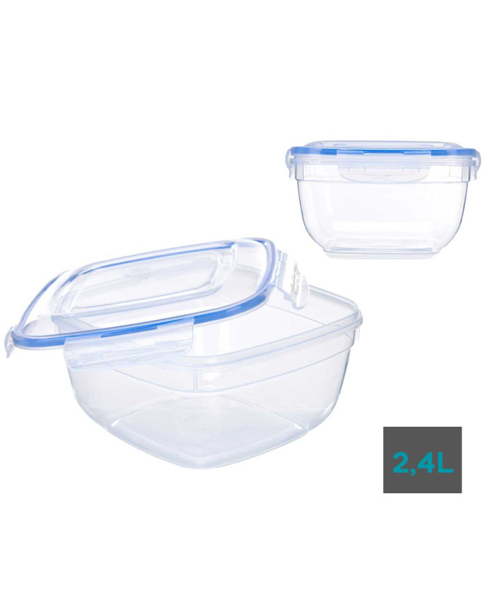 FIAMBRERA CUADRADA TAPA AZUL 2400ML
