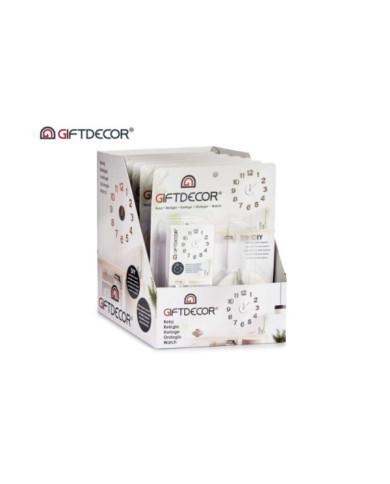 RELOJ PARED PEGATINA NUMEROS PLATEADO
