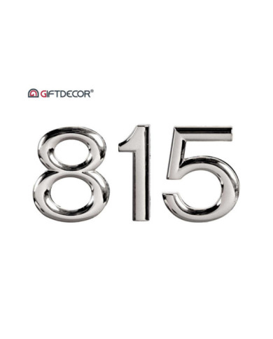 RELOJ PARED PEGATINA NUMEROS PLATEADO