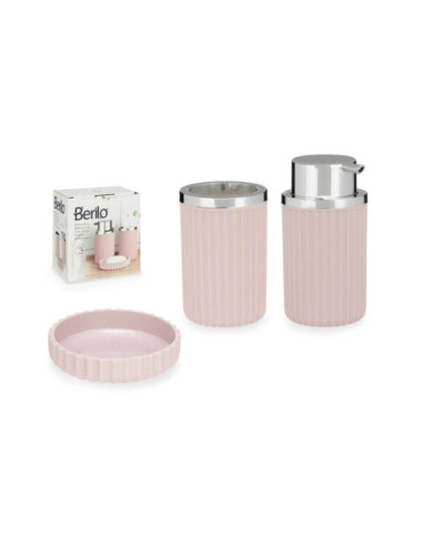SET BAÑO 3 PZS ROSA
