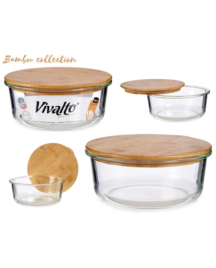 FIAMBRERA BOROSILICATO HERMETICA TAPA BAMBU 950ML