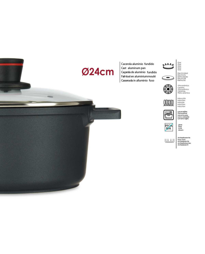 CACEROLA 24CM AL FUNDIDO FULL INDUCTION MOLTEN