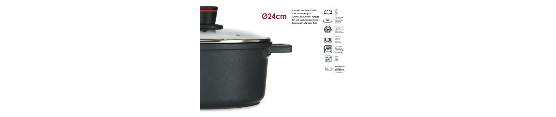 CACEROLA 24CM AL FUNDIDO FULL INDUCTION MOLTEN