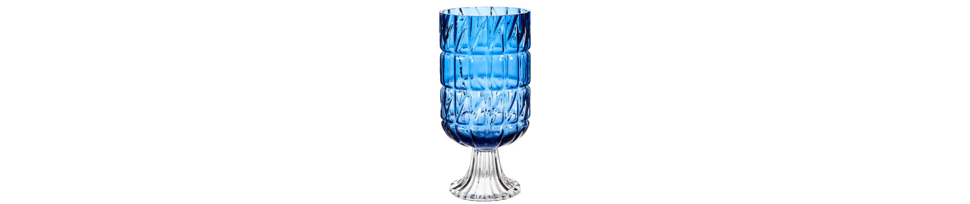 JARRON CRISTAL TALLADO AZUL
