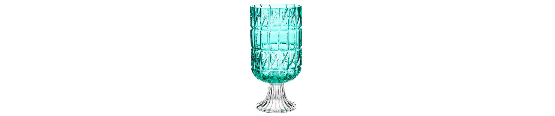 JARRON CRISTAL TALLADO TURQUESA