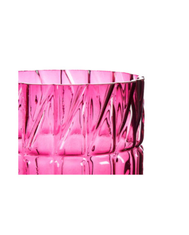 JARRON CRISTAL TALLADO ROSA OSCURO