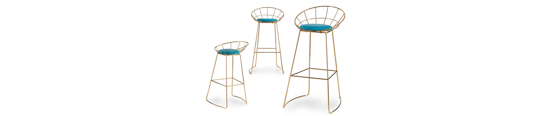 SILLA DE BAR CROMADA ORO ROSA