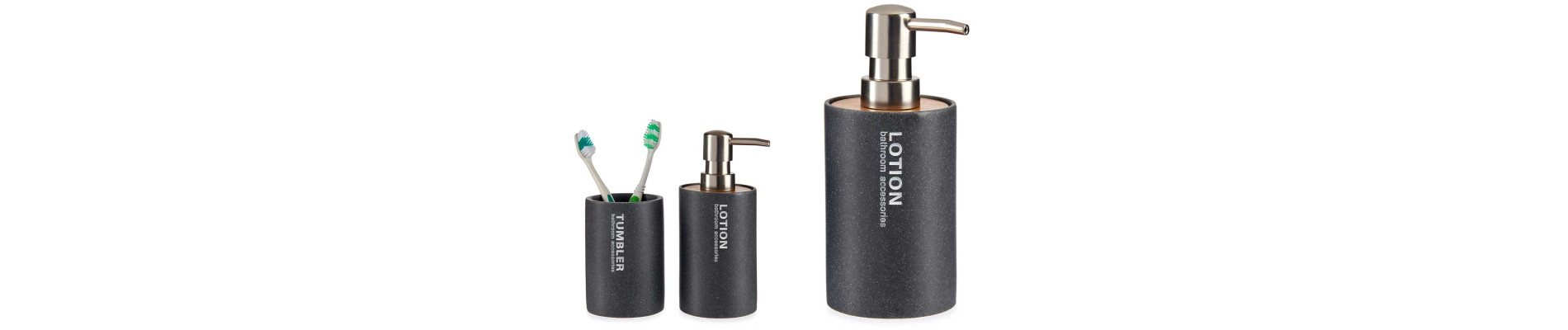 DOSIFICADOR GRIS CON TAPA BAMBU