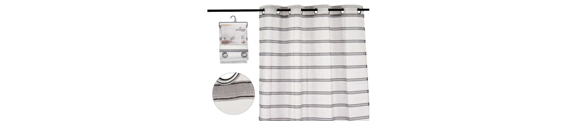 CORTINA VISILLO RAYAS BEIGE 140X260 CM