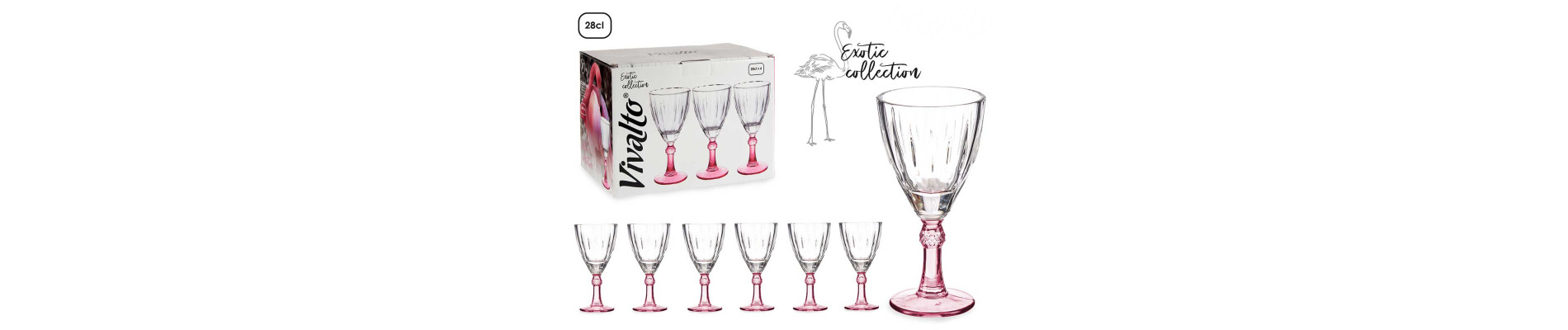 COPA VINO COLOR ROSA 275ML