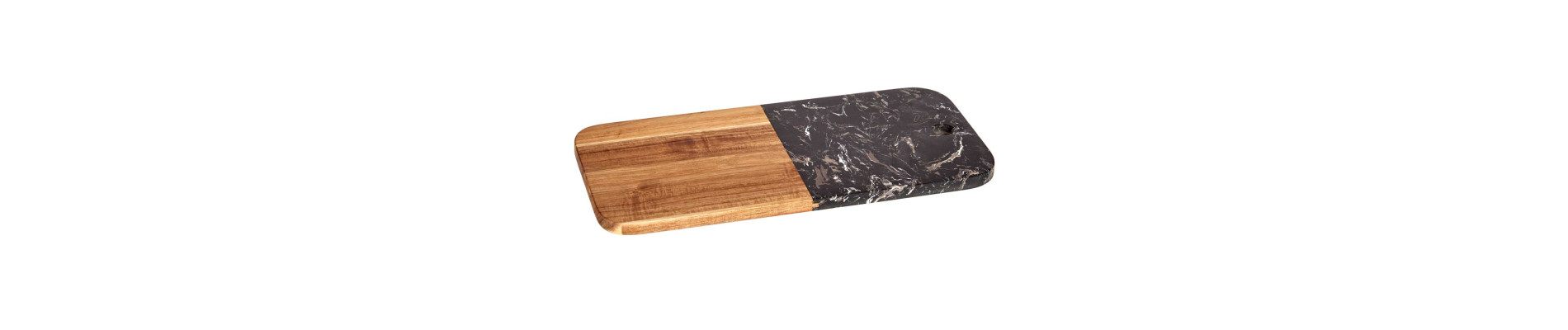 TABLA CORTAR MADERA Y MARMOL NEGRO 38CM