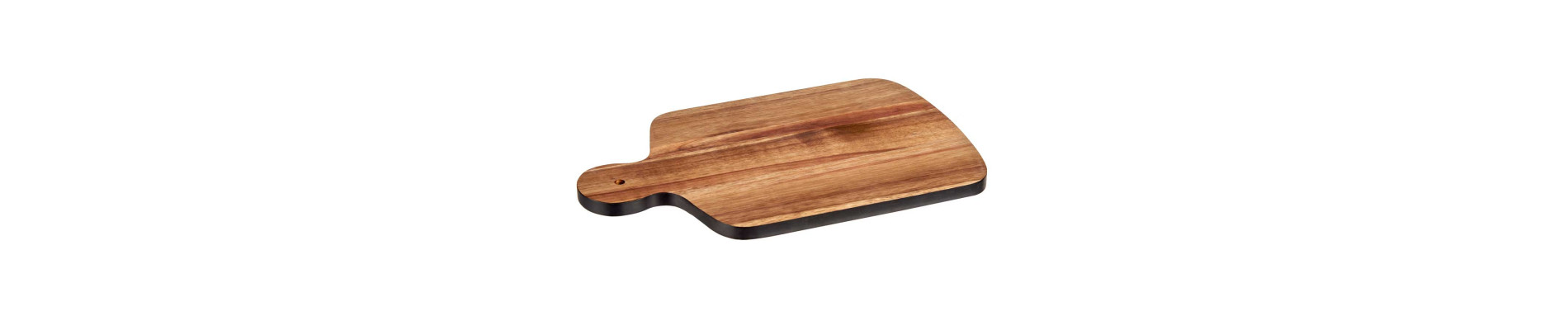 TABLA CORTAR MADERA CON BORDE NEGRO 40CM