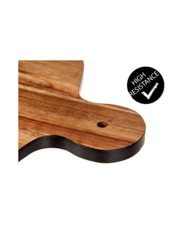TABLA CORTAR MADERA CON BORDE NEGRO 40CM