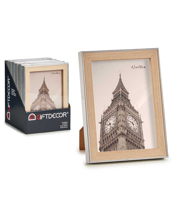 PORTAFOTO PLATA COLOR MADERA 13X18CM