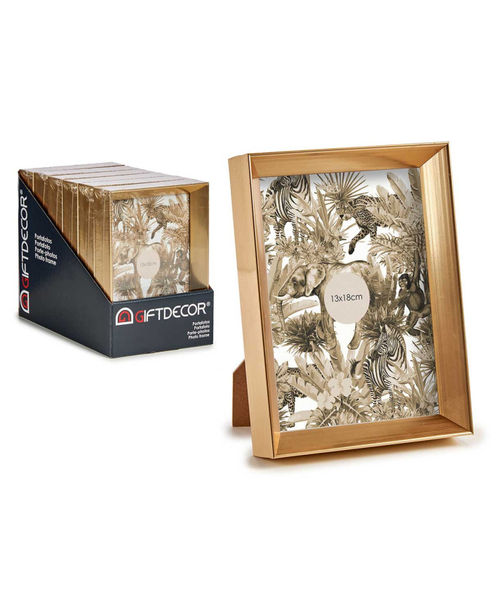 PORTAFOTO PLASTICO MOLDURA ORO 13X18CM