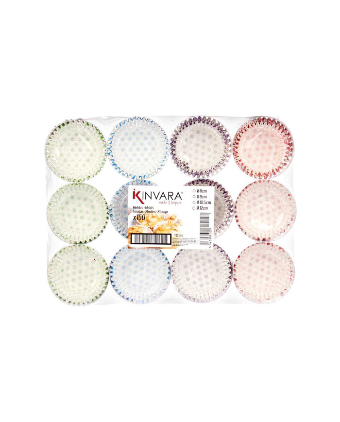 SET 150 MOLDES PAPEL PUNTOS 8CM SURT 4