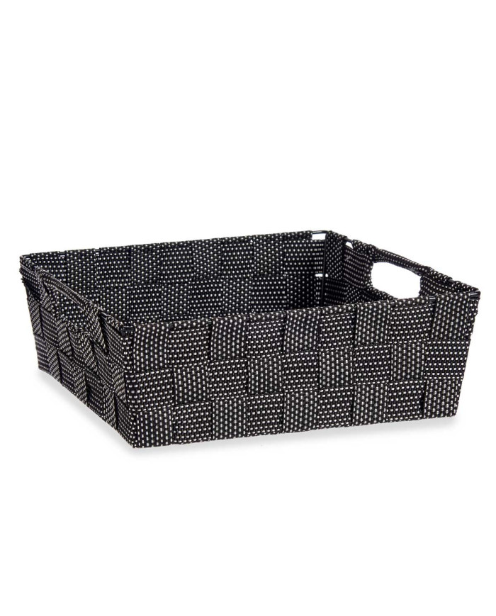 CESTA TELA RECT 23CM NEGRO