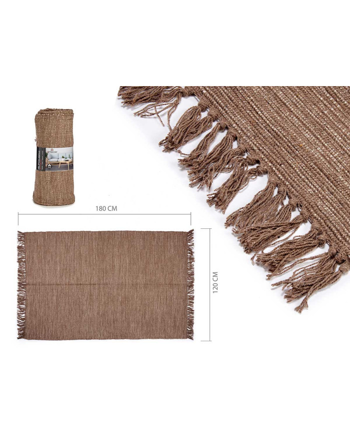 ALFOMBRA DE ALGODON MARRON 120X180CM