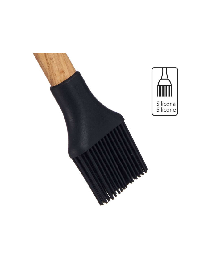 PINCEL COCINA SILICONA MANGO MADERA DE HAYA 28CM