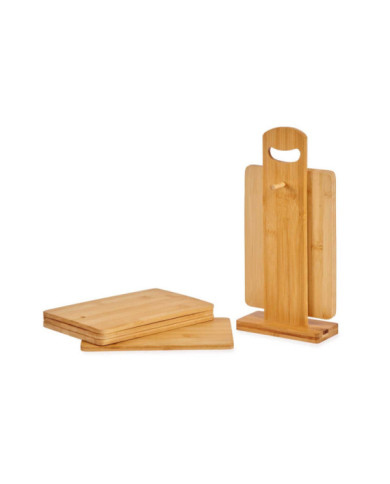 SET 6 TABLAS BAMBU CON SOPORTE