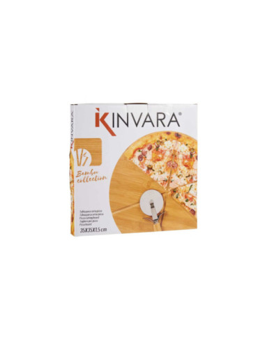 PLATO PIZZA BAMBU 35CM CON CORTA PIZZA BAMBU