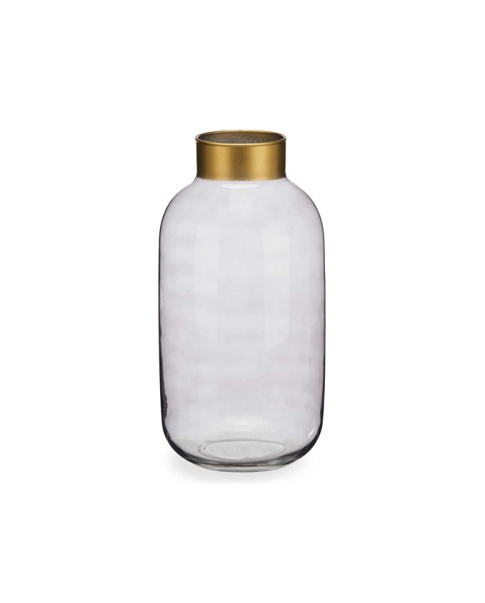 JARRON CRISTAL LISO ORO GRANDE HUMO