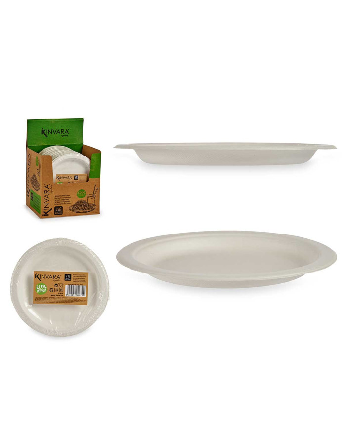 SET 10 PLATOS LLANOS 17,2CM COMPOSTABLES