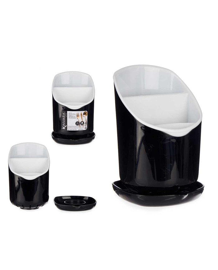 PORTACUBIERTO PLASTICO 3 HUECOS PIE NEGRO