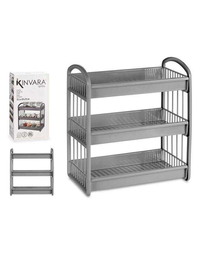 ESTANTERIA PLASTICO 3 ALTURAS GRIS