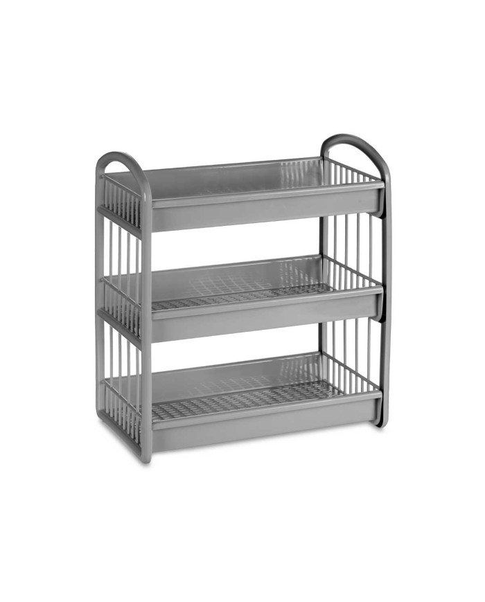 ESTANTERIA PLASTICO 3 ALTURAS GRIS