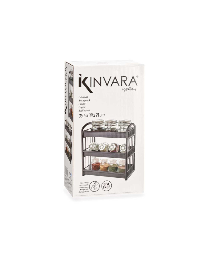 ESTANTERIA PLASTICO 3 ALTURAS GRIS