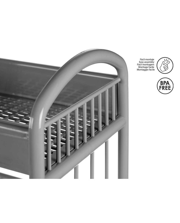 ESTANTERIA PLASTICO 3 ALTURAS GRIS